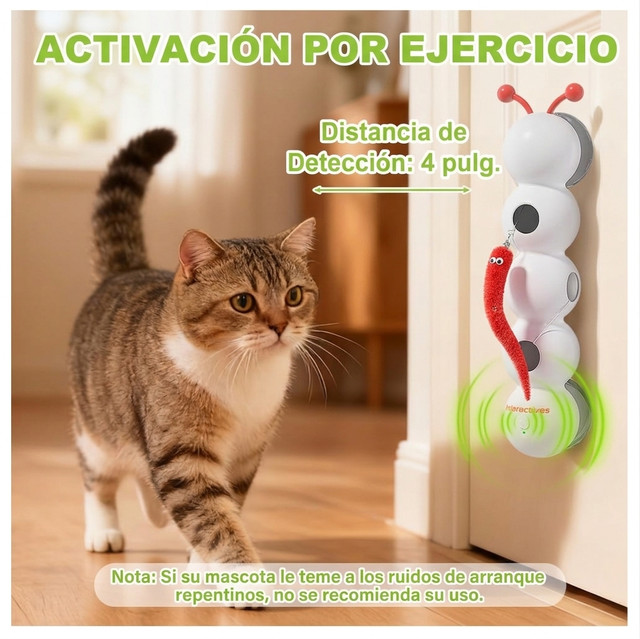 Gusanito interactivo eléctrico para gatos con movimiento automático