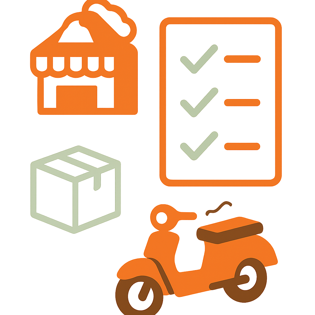 Checklist graphic showing steps to avoid order errors and delays in multi-platform delivery