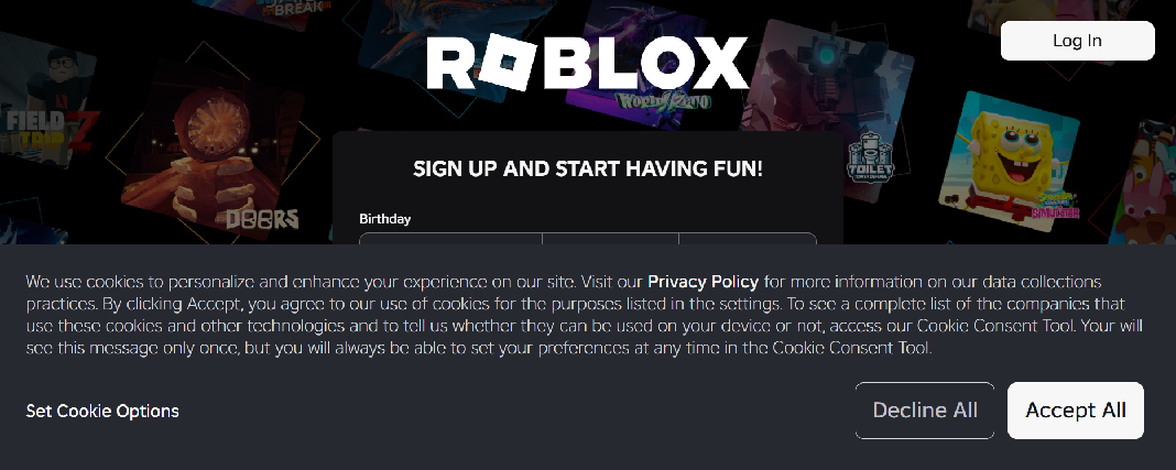 Forensic screenshot of robiox.com.gr showing the phishing page layout