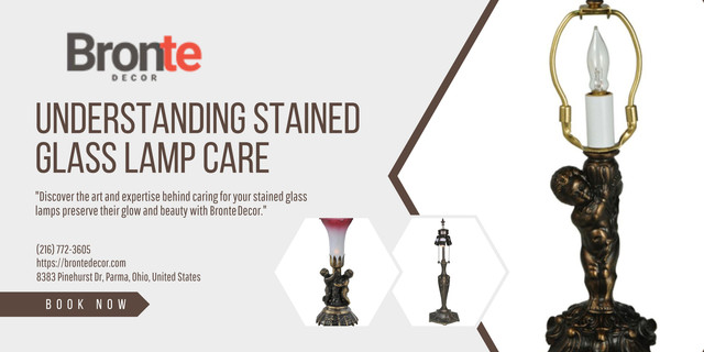 Stained Glass Lamp Care Tips Stained glass lamp care is important to keep the lamps looking beautiful. Learn how to clean and maintain your Tiffany pieces without destroying the delicate glass or the metal soldering. We provide you with expert tips for dusting with soft cleaning products and avoid the use of harsh chemicals, so you can keep your lamp beautiful for years to come! https://brontedecor.com/collections/table-lamps