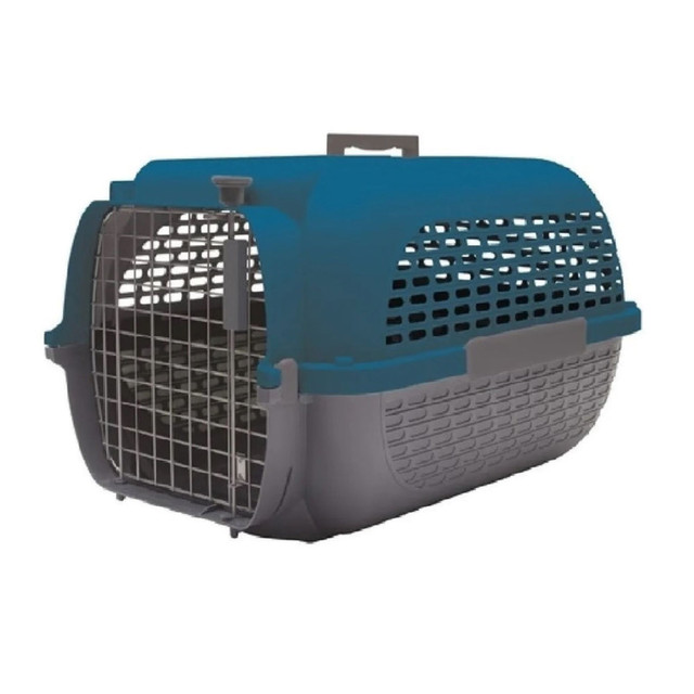 Guacal Para Perro Dogit Base Gris Tapa Azul Talla S
