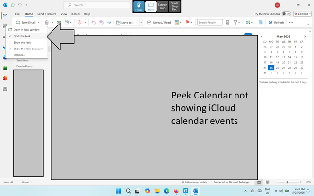 Peek calendar
