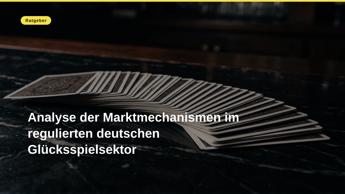 Analyse der Marktmechanismen im regulierten deutschen Glücksspielsektor