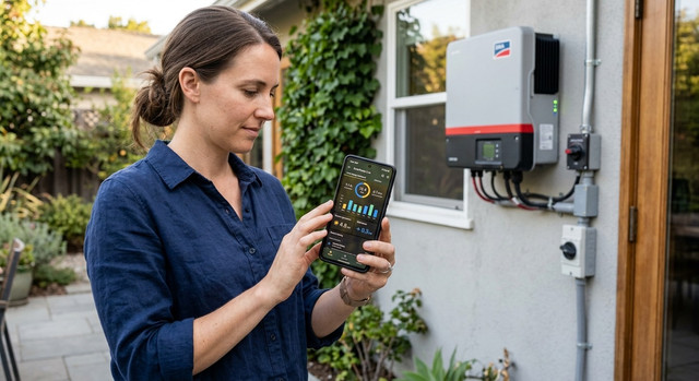 Monitoraggio di un impianto fotovoltaico tramite app su smartphone