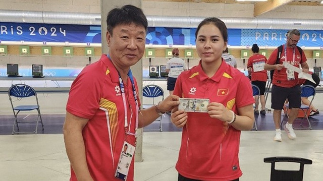 Olympic Paris 2024 Thi đấu xuất sắc Trịnh Thu Vinh nhận thưởng nóng 1 000 USD tiền mặt