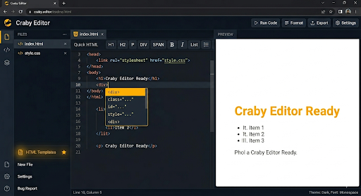 Professional Code Editor Themes and Layout