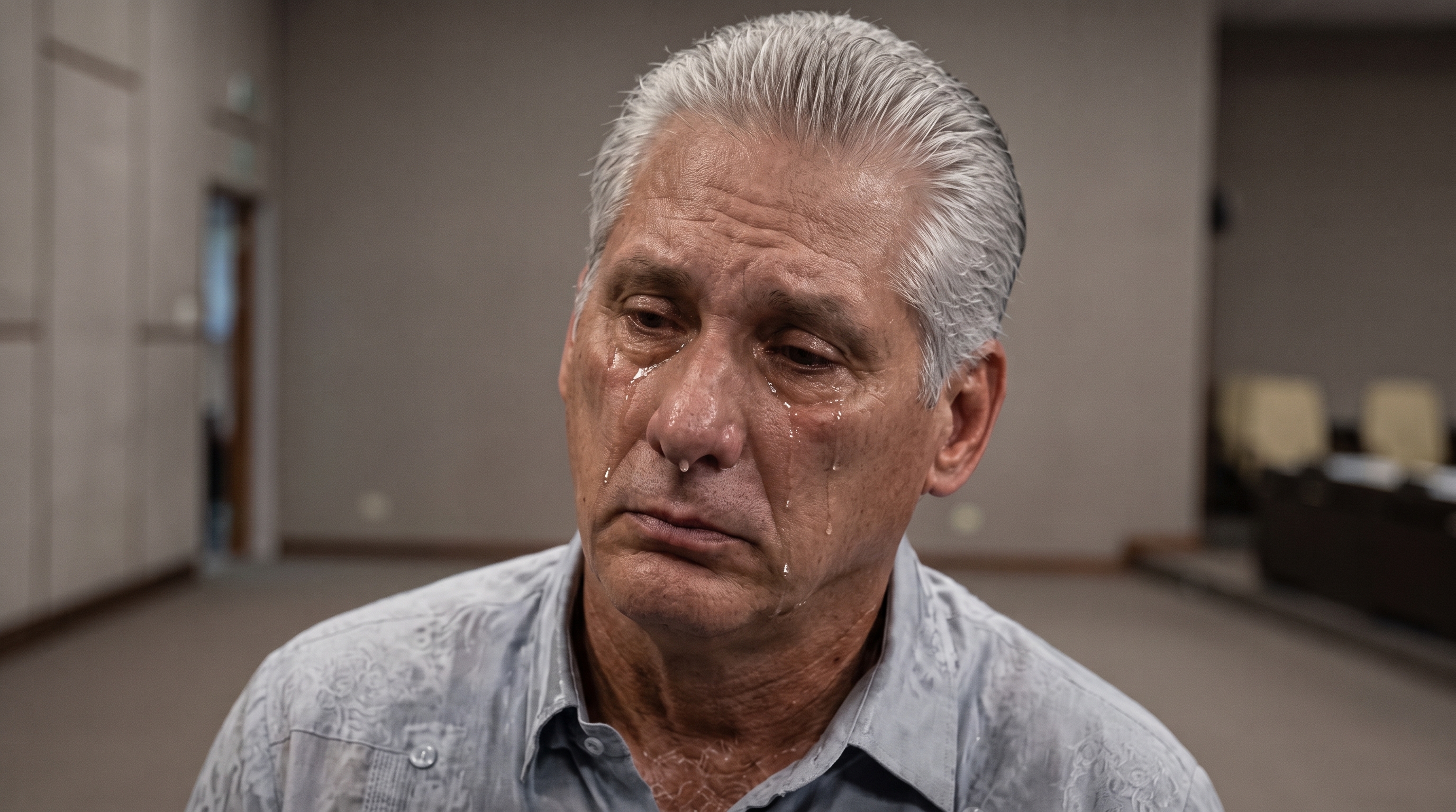Miguel Díaz-Canel llorón