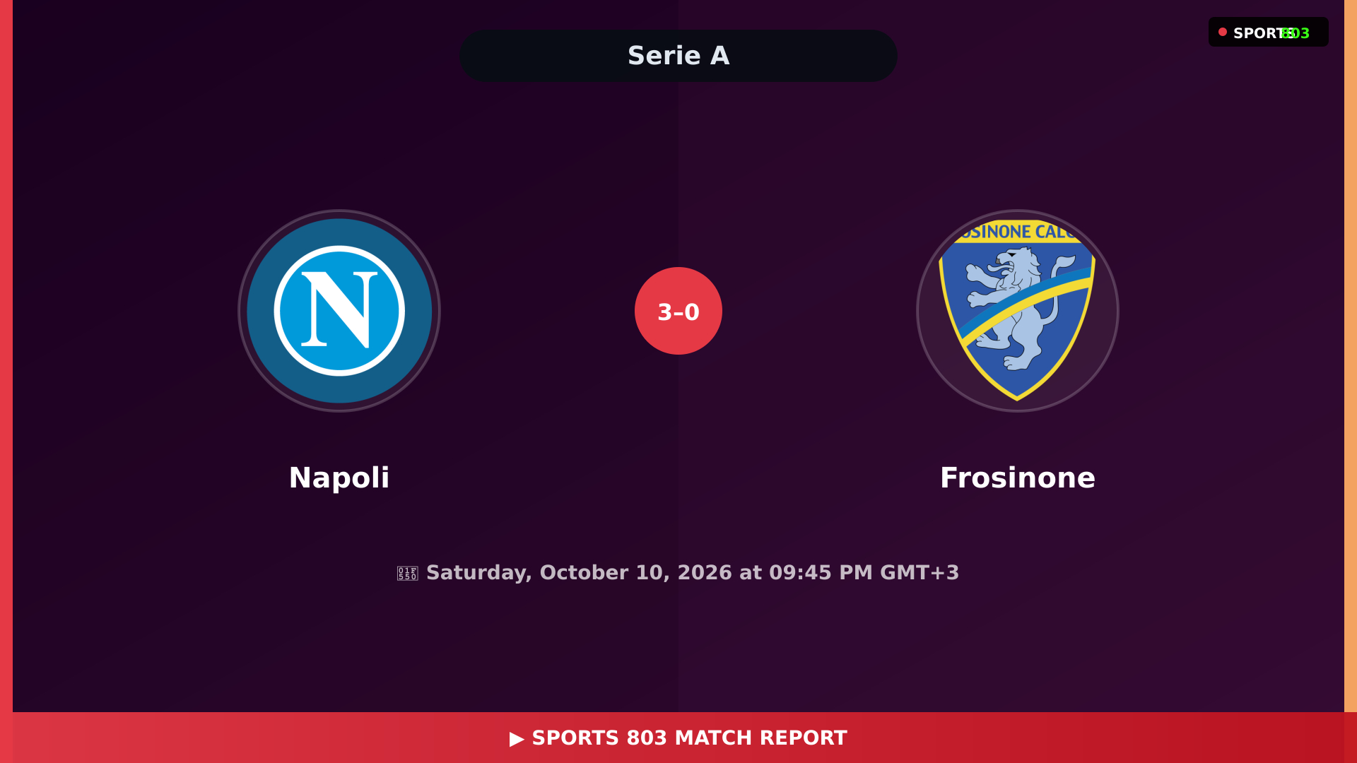 Napoli vs Frosinone – Highlights & Replay | Sports 803