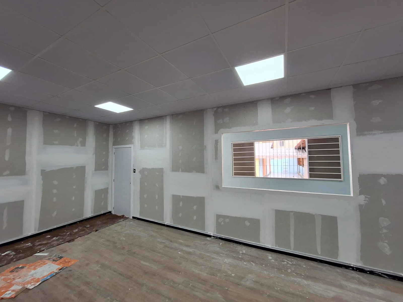 Parede de drywall finalizada