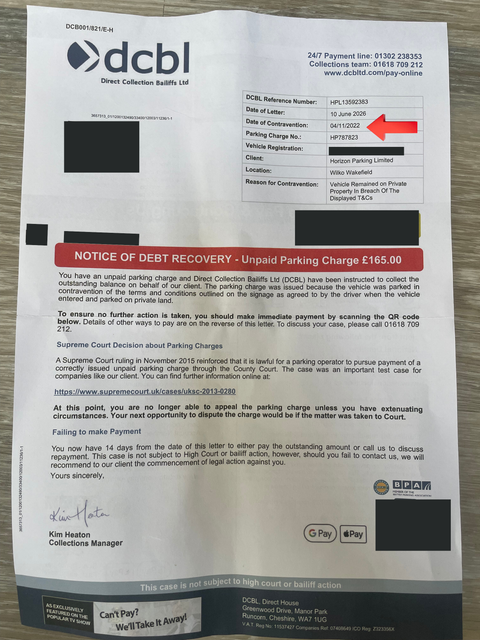 parking fine