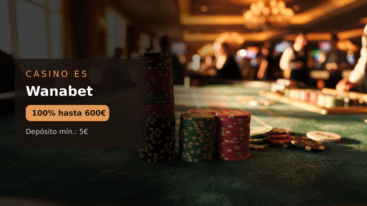 Wanabet casino — bono de bienvenida 100% hasta 600€, pagos: Visa, Mastercard, PayPal, Paysafecard, Trustly