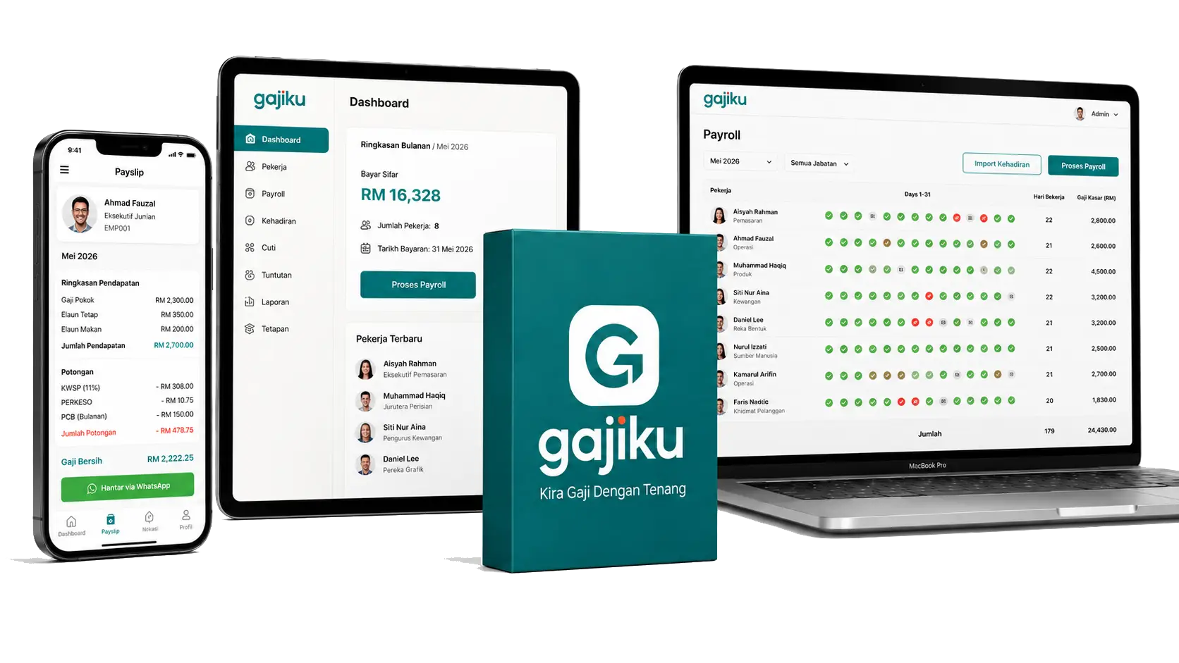 Gajiku — ecover sistem payroll PWA untuk SME Malaysia