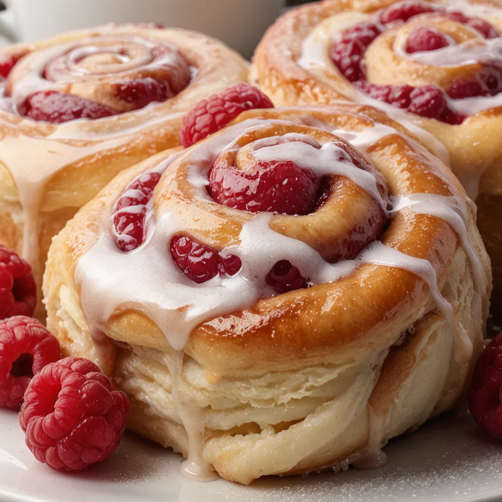 Raspberry Cinnamon Rolls with Lemon Glaze