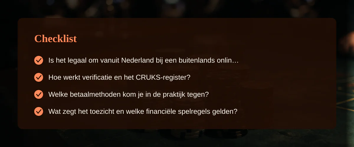Online casino iDEAL in het buitenland: wat moeten Nederlandse spelers weten? — Checklist