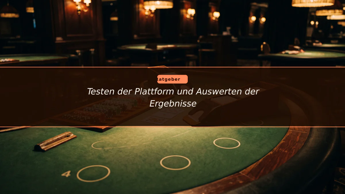 Testen der Plattform und Auswerten der Ergebnisse