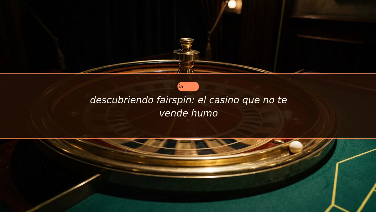 descubriendo fairspin: el casino que no te vende humo