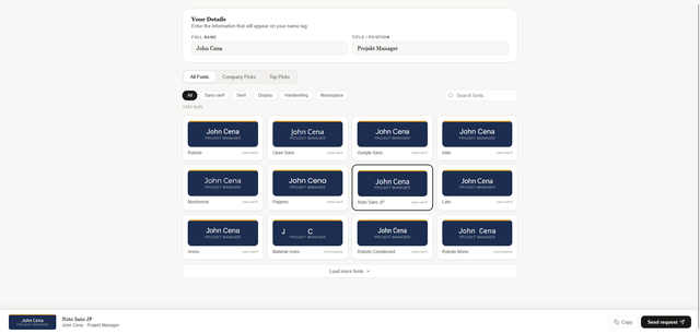 nametag picker preview