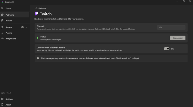 Twitch configuration