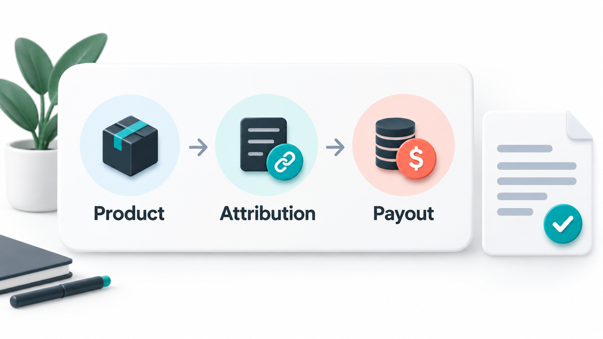 Three checkpoints connecting product, attribution, and payout verification