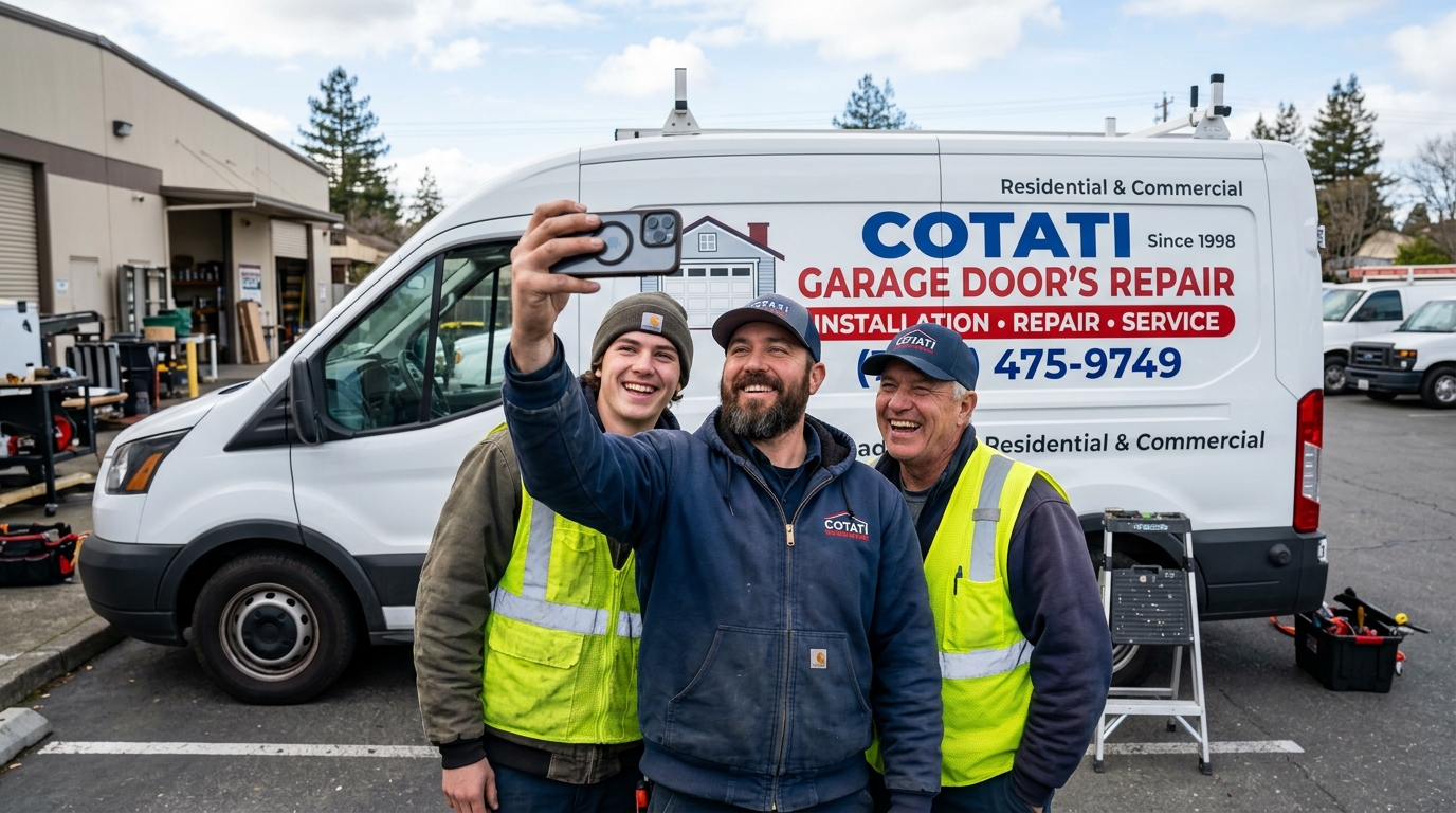 Cotati Garage Doors Repair technician van and team