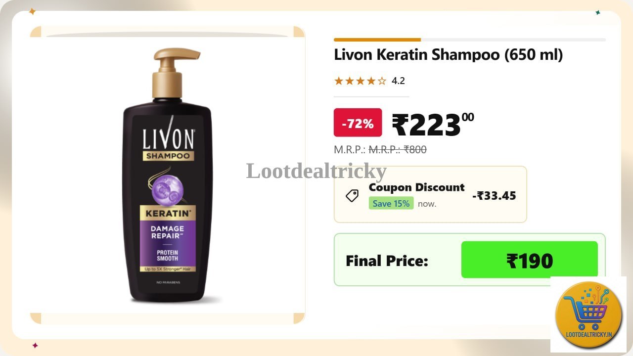 Livon Keratin Shampoo – Just ₹190 | Top Unbeatable Deal Livon Keratin Shampoo – Just ₹190 | Top Unbeatable Deal