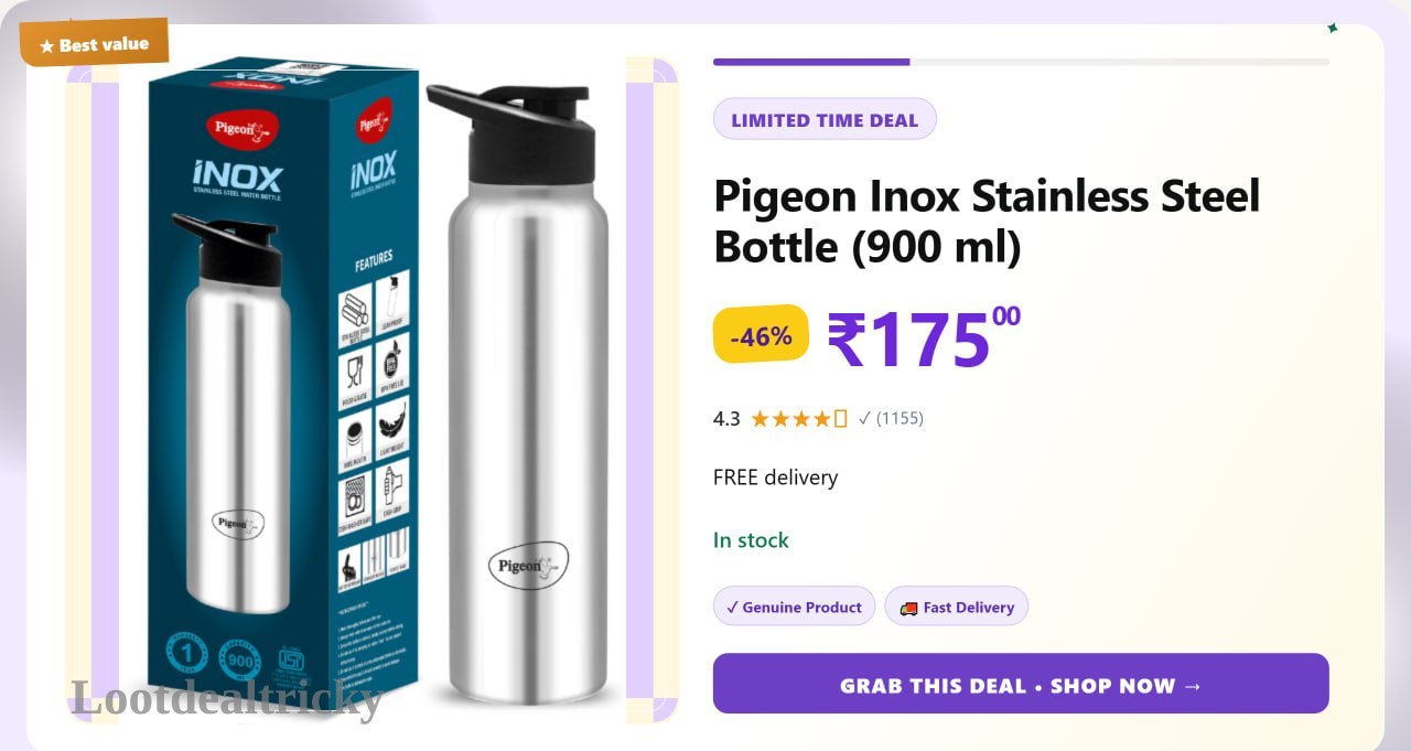   pigeon Inox Stainless – Just ₹175 | Loot Deal