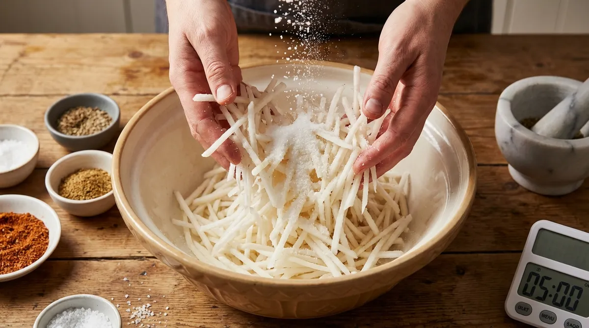 설탕과 소금으로 수분 빼기 (중요!)