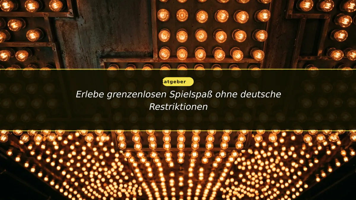 Erlebe grenzenlosen Spielspaß ohne deutsche Restriktionen
