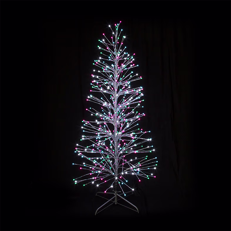 Sapin décoratif Spray argent 1,80 m – Multicolore