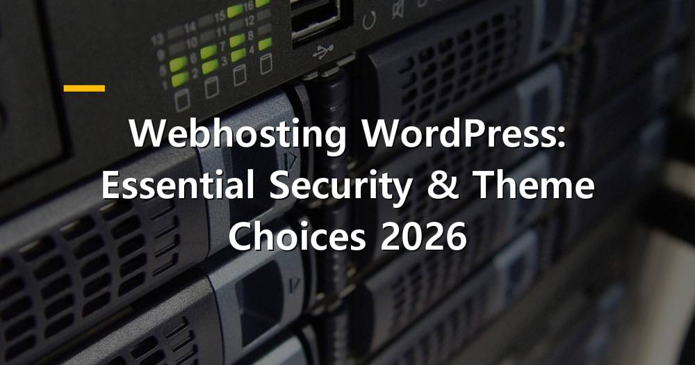 Secure Webhosting WordPress Theme on a laptop screen