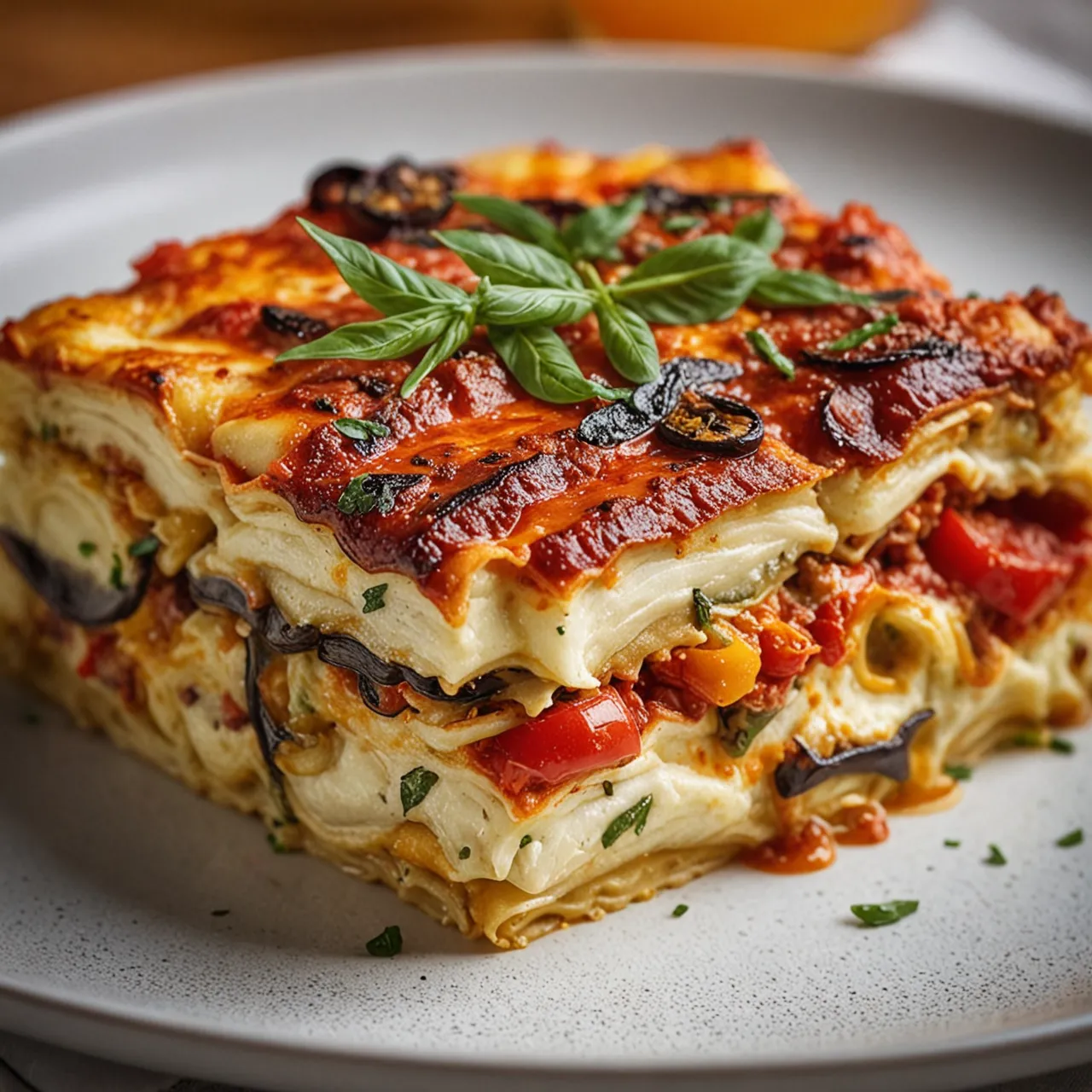 Creamy Mediterranean Layered Vegetable Lasagna Recipe