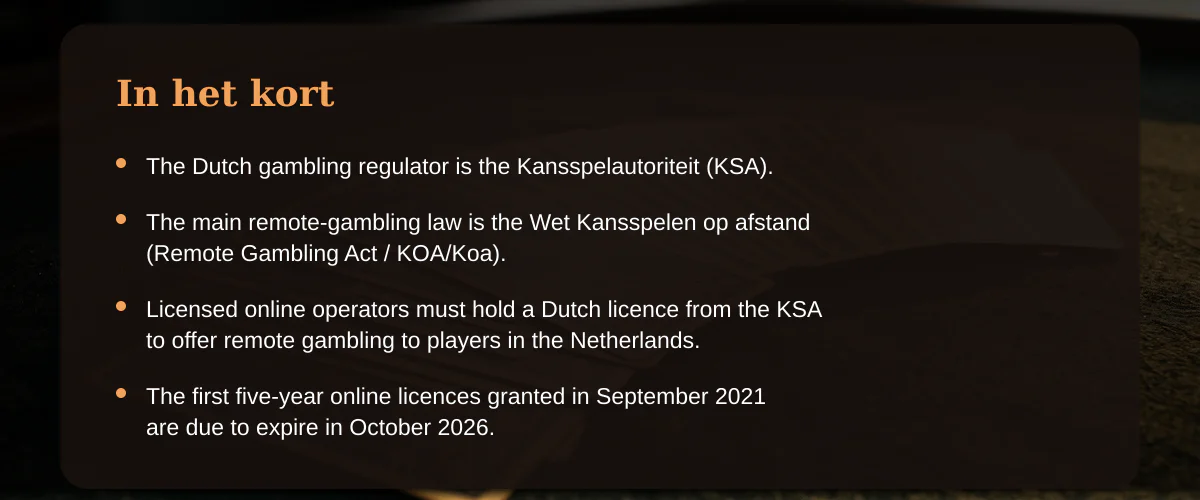 Live casino in Nederland: hoe werkt het echt onder de Wet KOA? — In het kort