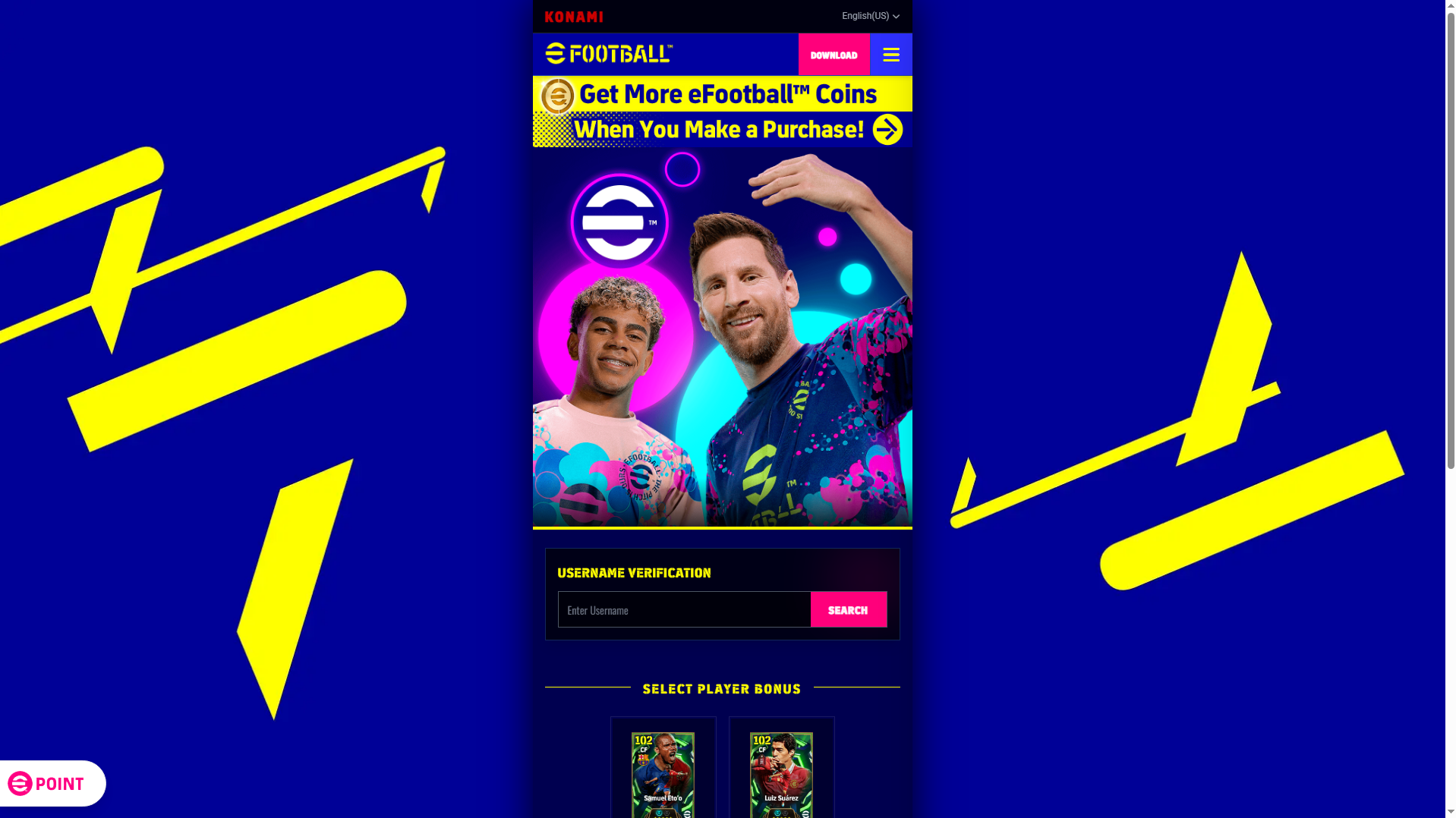 Stored capture of campaign.efootball-konami.com