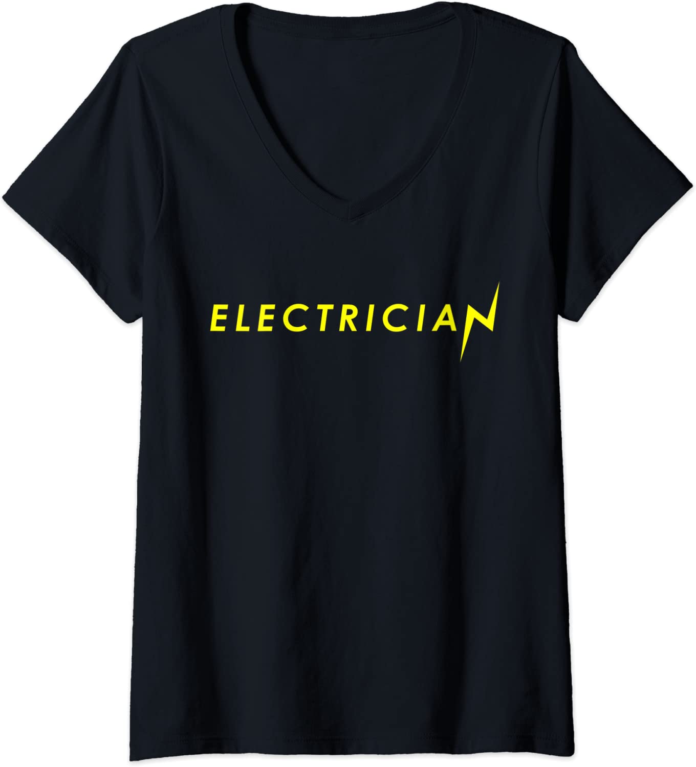 Electrician Thunderbolt Superhero Electrician Ladies’ V-Neck Tshirt