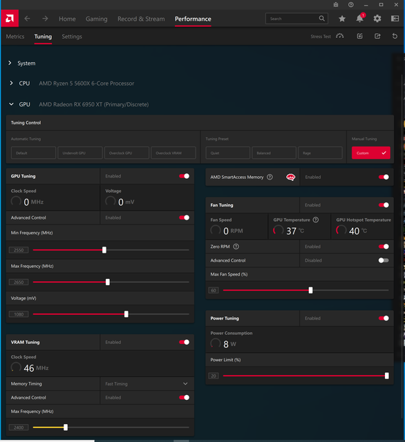 Adrenaline-settings-current