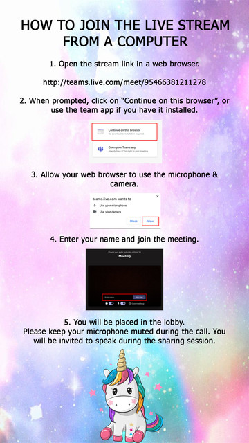 How to join the live stream from a computer