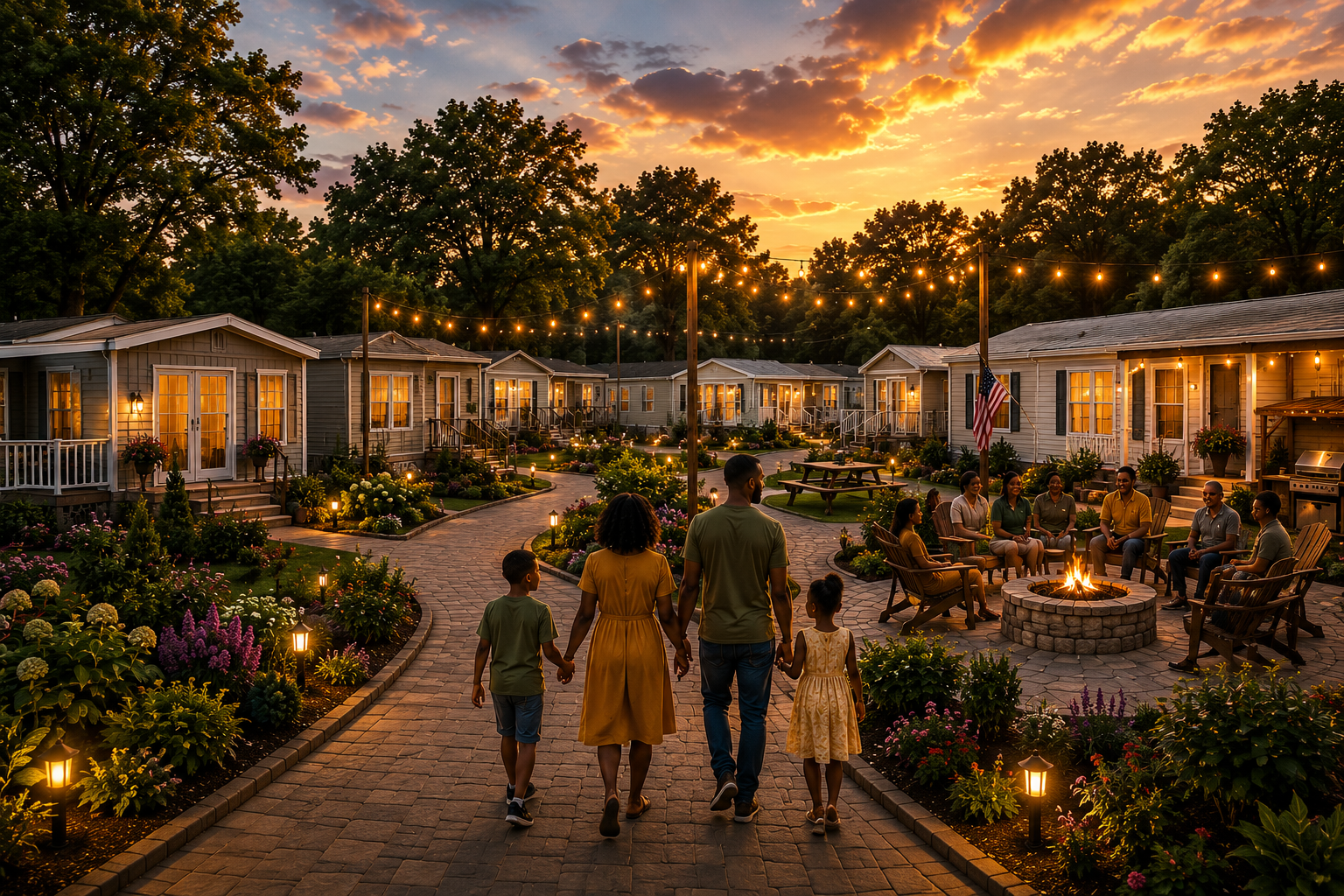 Mobile home park converted into a family compound