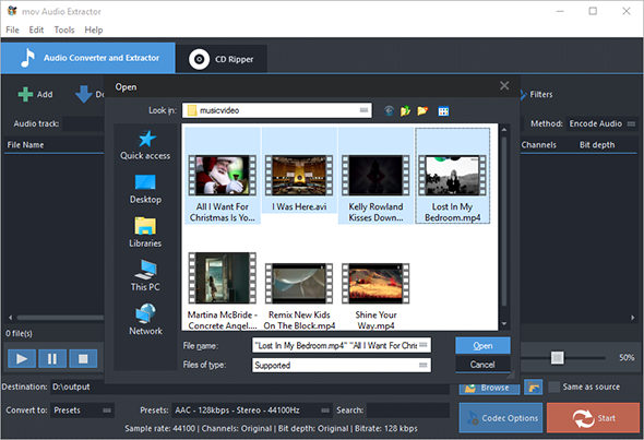 برنامج Mov Audio Extractor