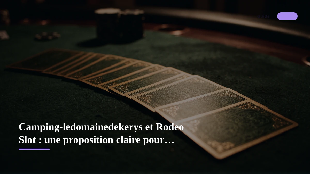 Camping-ledomainedekerys et Rodeo Slot : une proposition claire pour jouer avec mesure
