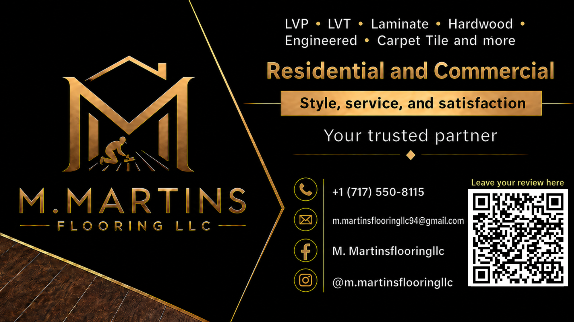 M. Martins Flooring Business Card