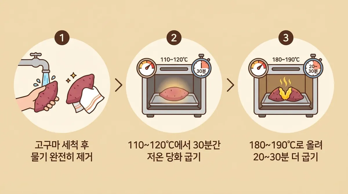 군고구마 조리 방법 인포그래픽