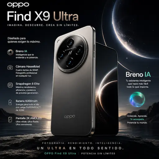 Imagen artística del celular OPPO Find X9 Ultra.