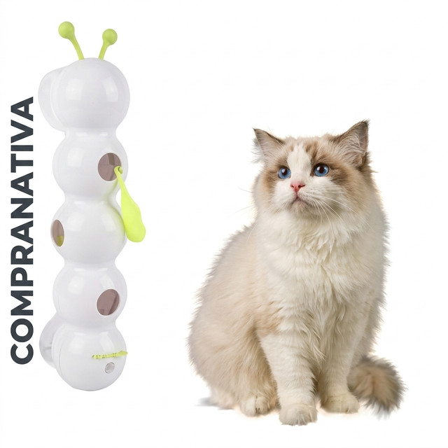 Juguete interactivo para mascota en forma de oruga inteligente para gatos