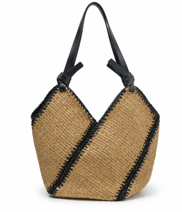 Sac cabas en paille tressé