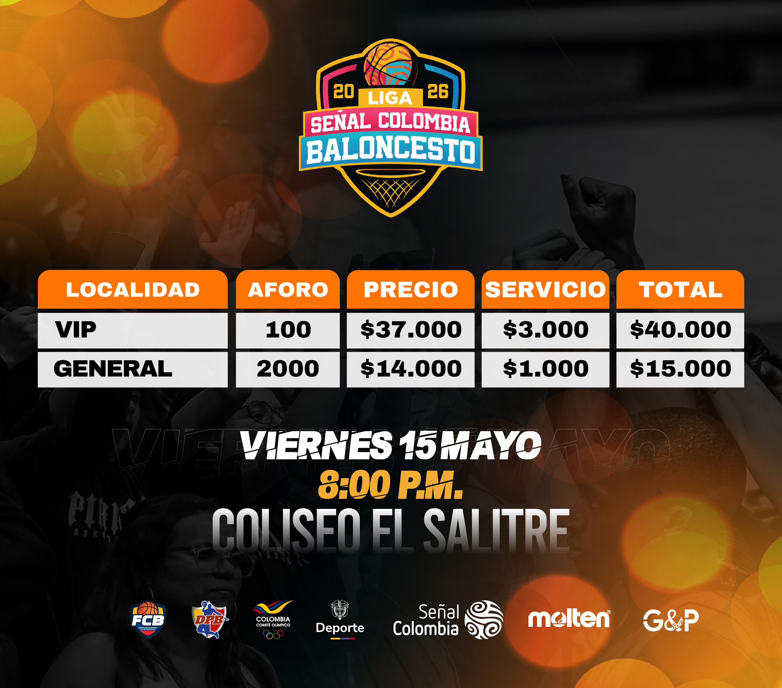 Tabla de precios Piratas vs Cimarrones