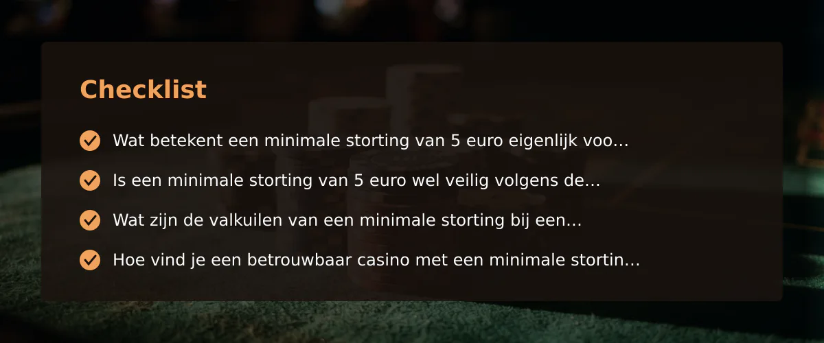 Waarom een casino met een minimale storting van 5 euro zo populair is in Nederland — Checklist