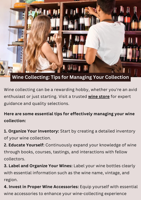Managing your wine collection involves organization, storage, and detailed records. Utilize suitable storage solutions, track consumption, and rotate bottles accordingly. Invest in wine accessories and continuously educate yourself about wine. Maintain regular inspections to preserve the integrity of your collection. Enjoy the journey of wine collecting with these essential tips. To know more visit here https://www.goharvestmarket.com/our-story/beer-wine-and-spirits/