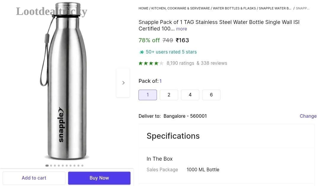 Snapple 1000 Ml Offer Image