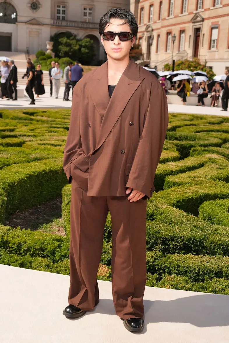 Hudson Williams Battles Heat at Balenciaga Couture Show