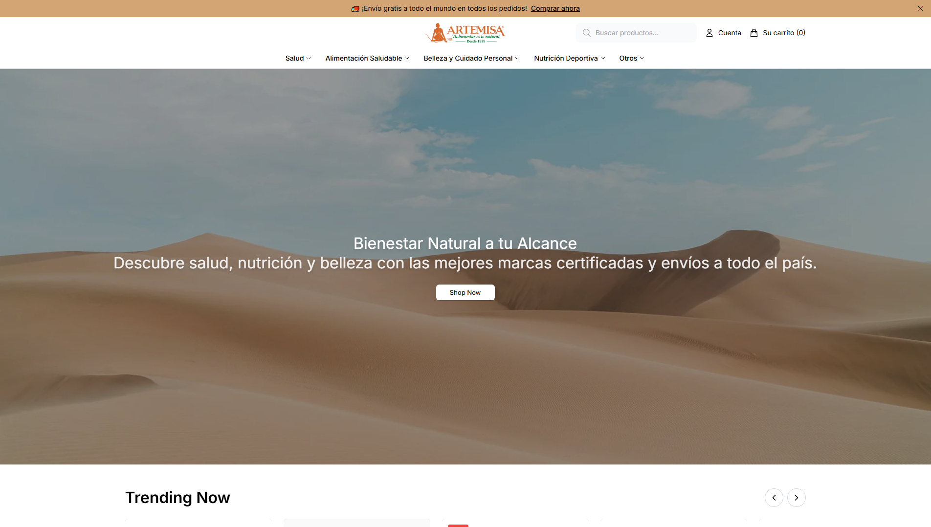 Stored capture of artemisanaturales.shop